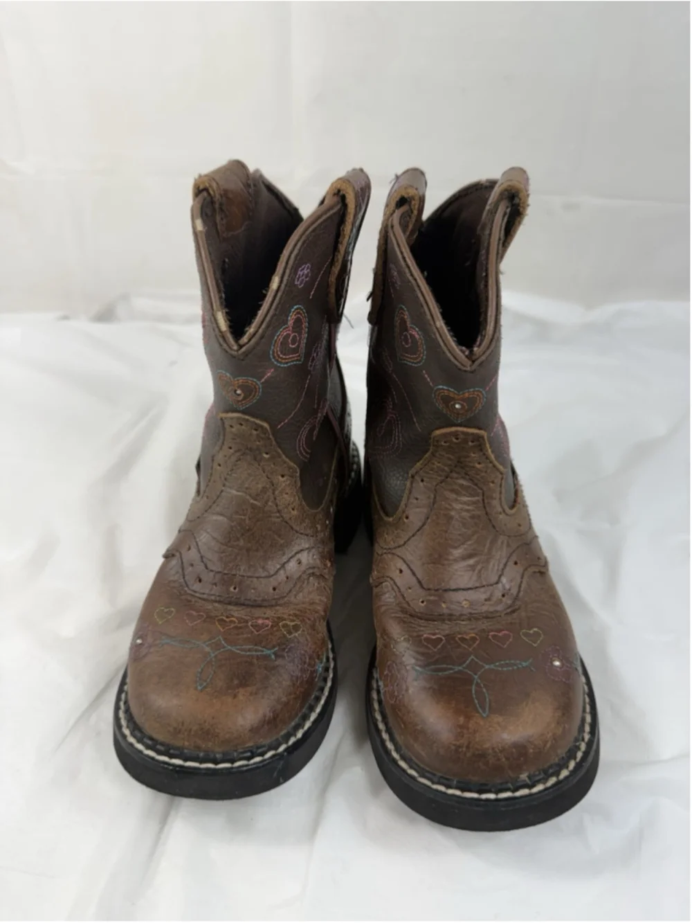 Justin Gypsy kids boot Size 12D Brown/Pink Cowboy Boots Style 9205JR
